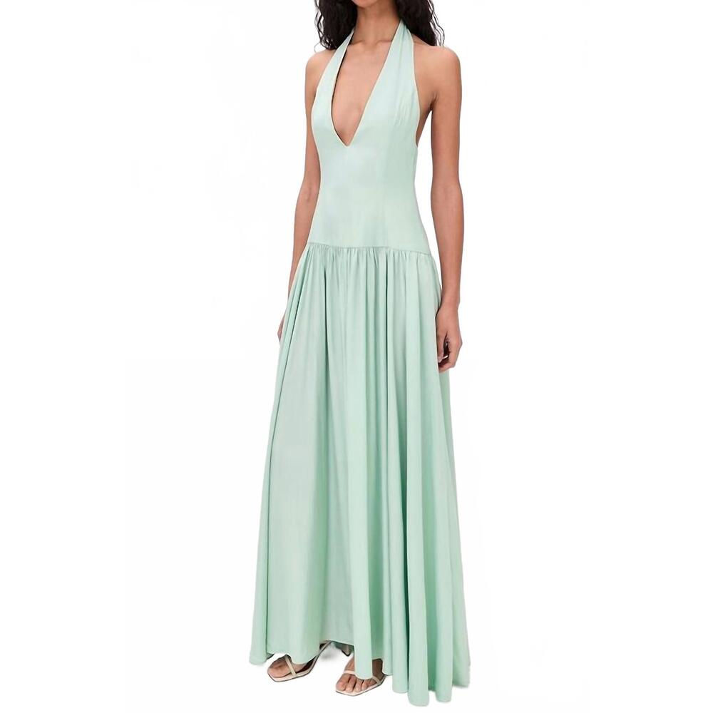 NEW SHANI SHEMER astrid maxi dress in aqua blue